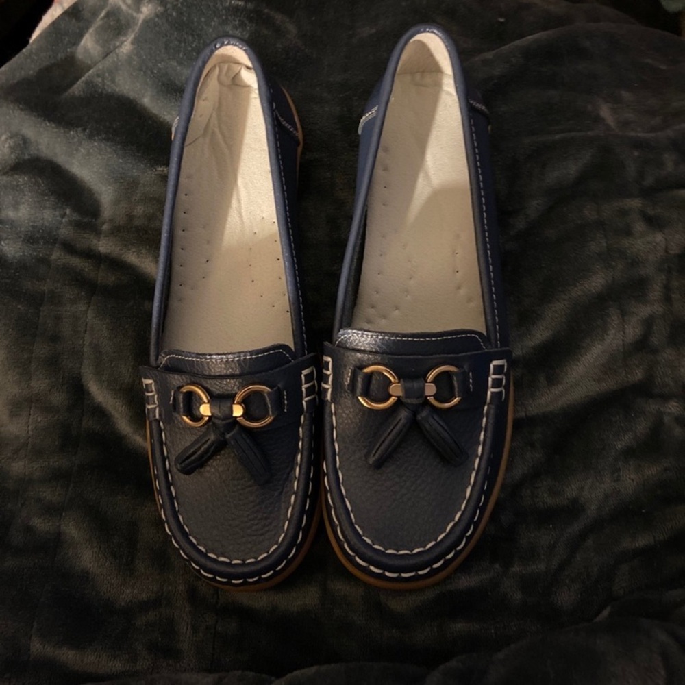 Brand new blue slip on shoes